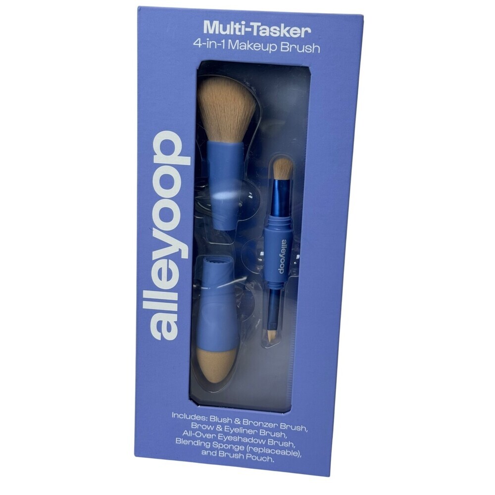 Alleyoop Overachiever 4-in-1 Multi Tasker Travel Makeup Brush Set •NOB• Vegan